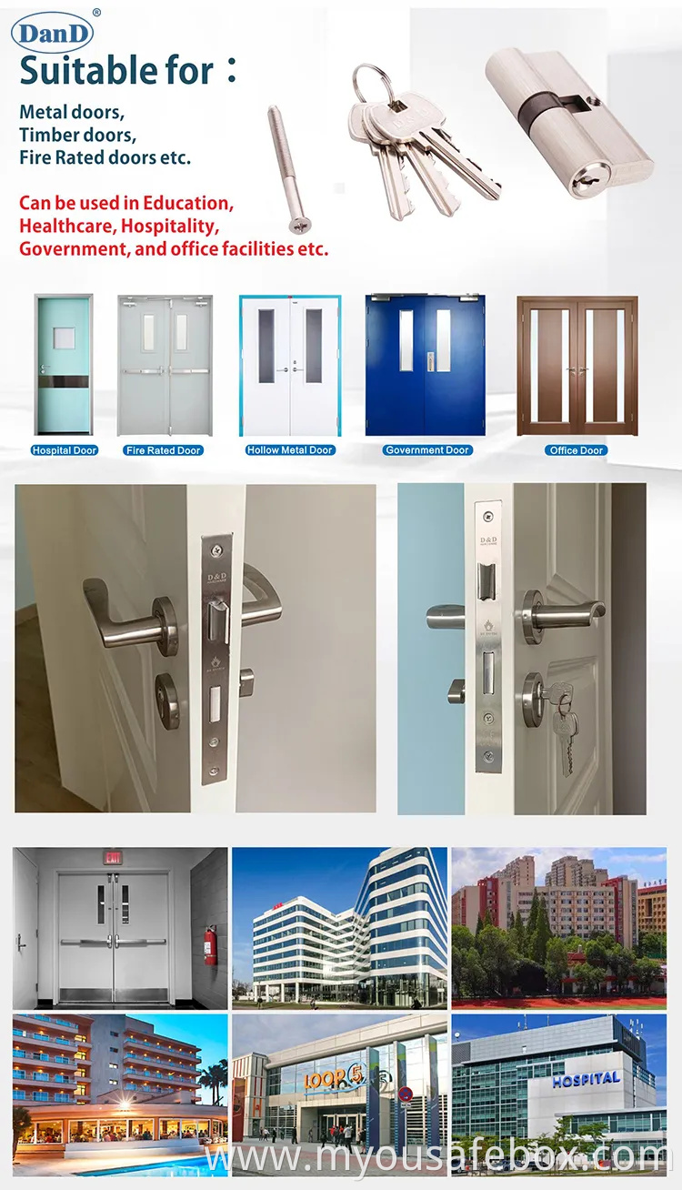 Euro Profile En1303 Safe High Security Fire Mechanical Key Factory Hotel Mortise Double Handle Door Brass ANSI Lockset CE European Guangdong Cylinder Lock